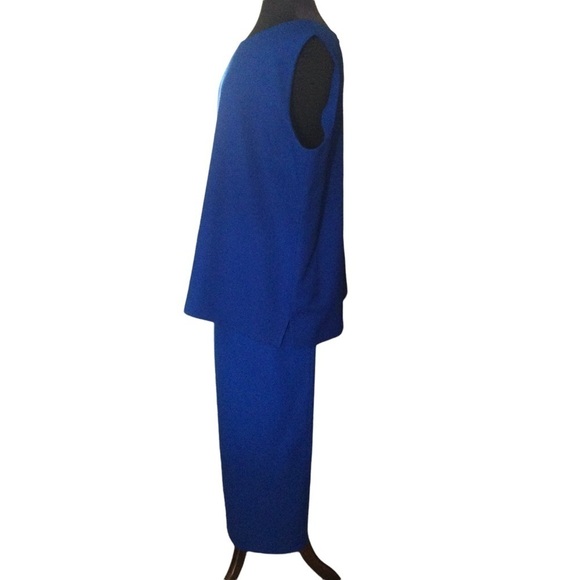 Ben Marc Three Piece Skirt Suit Blue Plus Size - Picture 9 of 12
